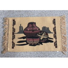 Cotton Stenciled South West Pot Design Placemat 13" x 19" (33 x 48cmcm) 